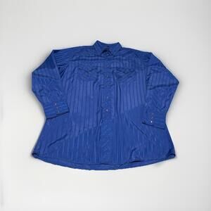 White Horse Mens XL Royal Blue Long Sleeve Pearl Snap Western Country Shirt(A10)